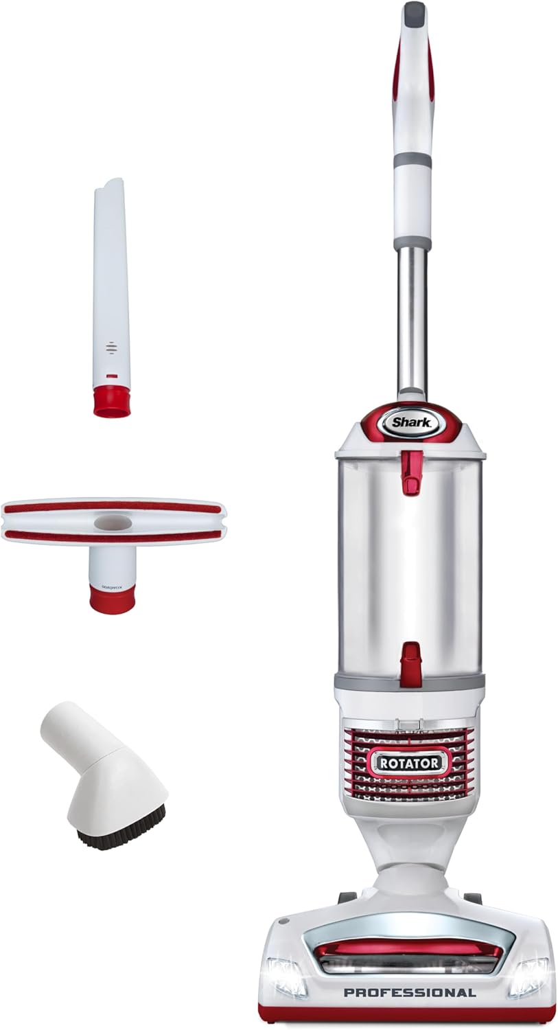 Shark Rotator Lift-Away Upright Vacuum with HEPA Filter, White/Red, NV501