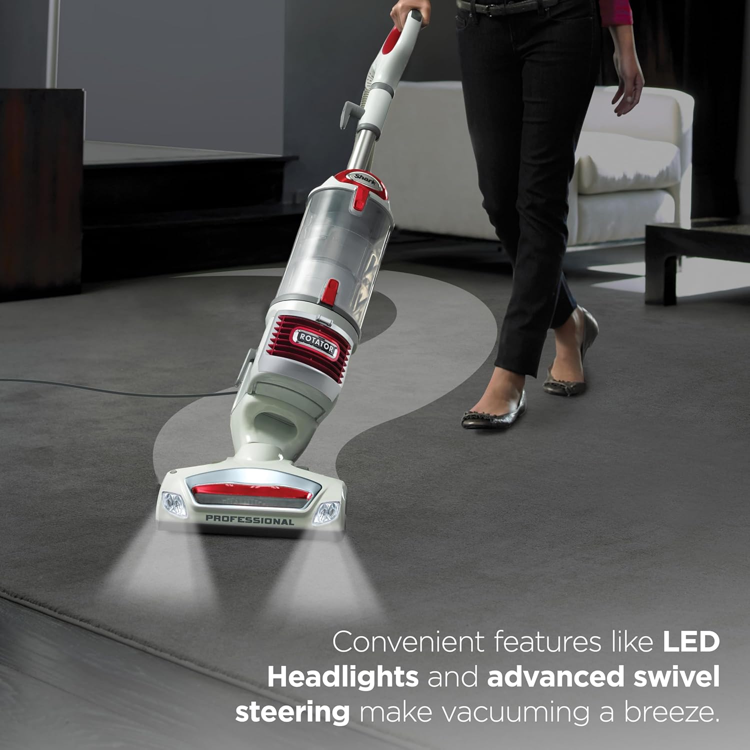 Shark Rotator Lift-Away Upright Vacuum with HEPA Filter, White/Red, NV501 — photo 7