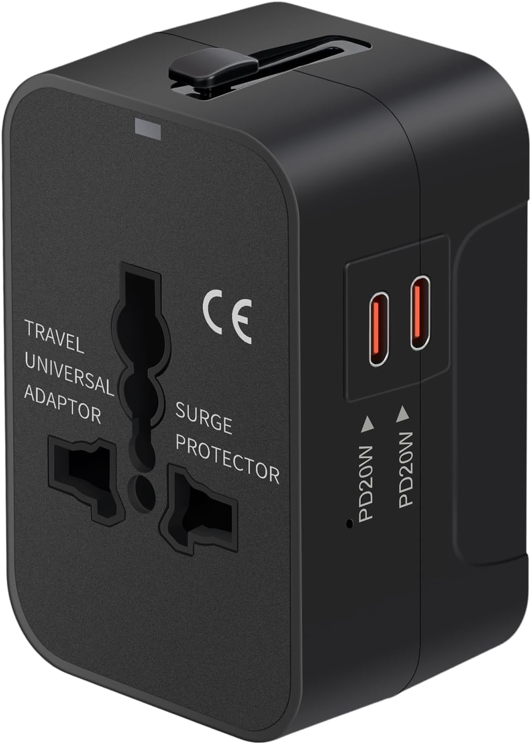 Universal Travel Adapter USB C, All in One Worldwide Plug Adapter, Black | Fast Charge GaN PD3.0, Type C USB-A Quick Charging, International Wall Charger, AC Power Outlet Converters, for USA EU UK AUS — photo 8