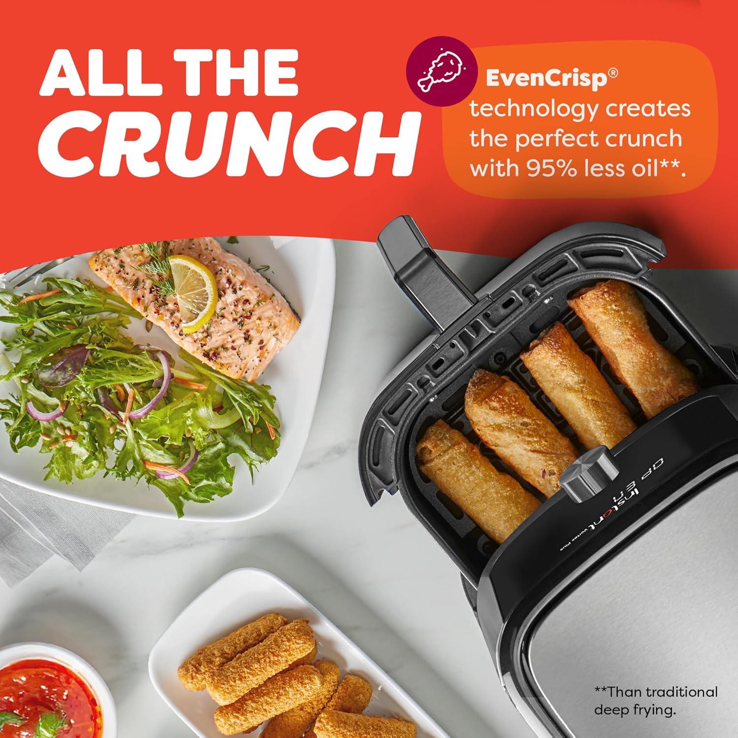 Instant Pot 6QT VORTEX Plus Air Fryer, 6-in-1, Air Fry, Broil, Dehydrate, Crisp, Roast, Reheat, Bake, Dishwasher-Safe Airfryer basket, from the Makers of Instant Pot, Stainless Steel — photo 6
