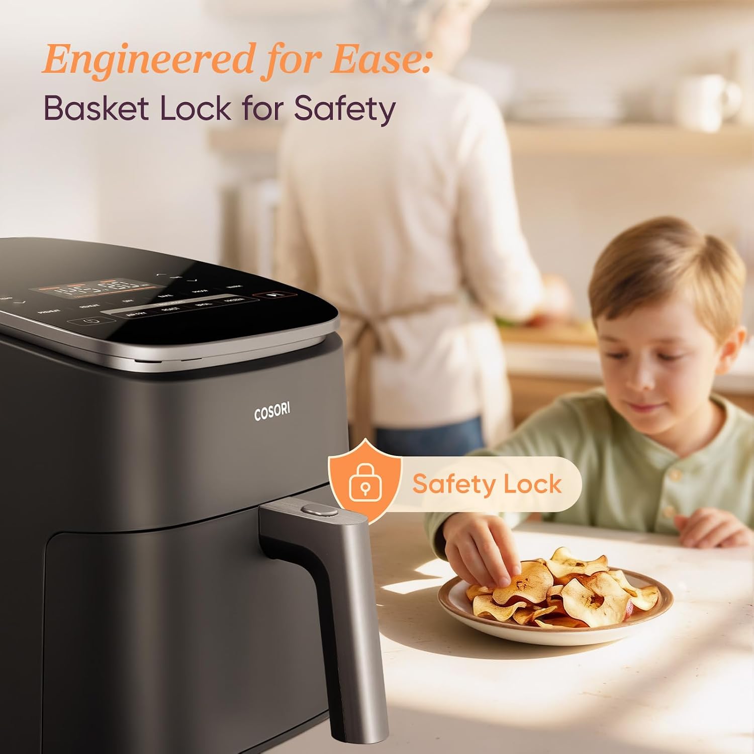 Cosori TurboBlaze Air Fryer, 9-in-1, 6 Qt, PFAS-Free Ceramic Coating | 90°–450°F, 5 Level Fan Speeds, 9 in 1 Air Fry, Roast, Bake, Broil, Dry, Frozen, Proof, Reheat, Keep Warm, Safety lock, 1725W — photo 8