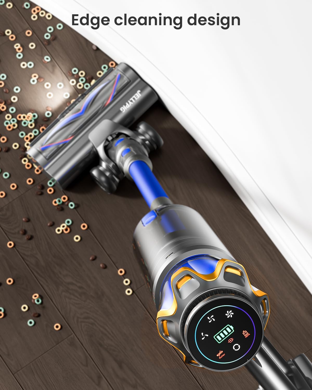 Cordless Vacuum Cleaner, Upgraded 650W 55KPA 70Mins Cordless Stick Vacuum Cleaner with Self-Standing and Touch Screen, Anti-tangle Wireless Vacumm, Vacuum Cleaners for Home/Pet Hair/Carpets/Floors — photo 3