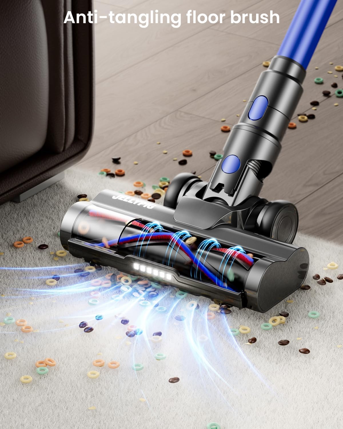 Cordless Vacuum Cleaner, Upgraded 650W 55KPA 70Mins Cordless Stick Vacuum Cleaner with Self-Standing and Touch Screen, Anti-tangle Wireless Vacumm, Vacuum Cleaners for Home/Pet Hair/Carpets/Floors — photo 6