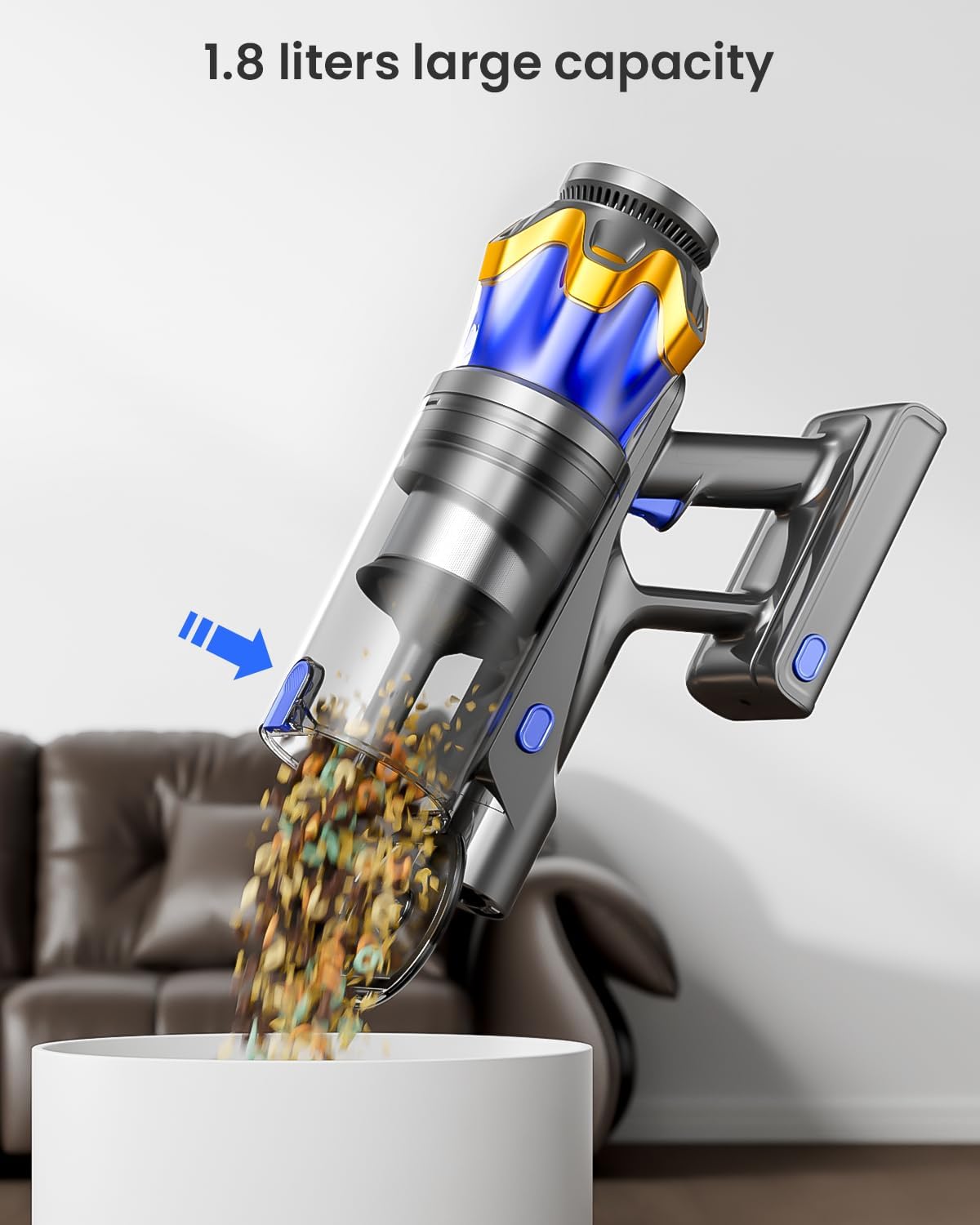 Cordless Vacuum Cleaner, Upgraded 650W 55KPA 70Mins Cordless Stick Vacuum Cleaner with Self-Standing and Touch Screen, Anti-tangle Wireless Vacumm, Vacuum Cleaners for Home/Pet Hair/Carpets/Floors — photo 7