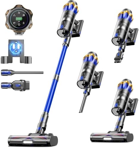 Cordless Vacuum Cleaner, Upgraded 650W 55KPA 70Mins Cordless Stick Vacuum Cleaner with Self-Standing and Touch Screen, Anti-tangle Wireless Vacumm, Vacuum Cleaners for Home/Pet Hair/Carpets/Floors — photo 8