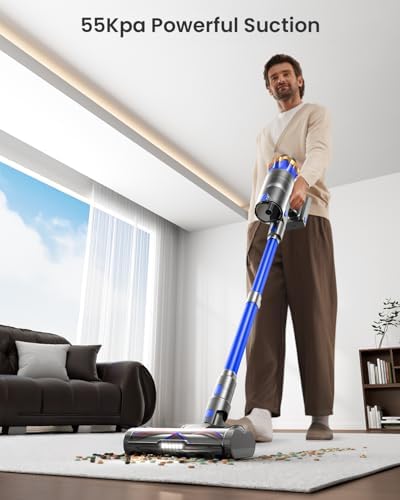 Cordless Vacuum Cleaner, Upgraded 650W 55KPA 70Mins Cordless Stick Vacuum Cleaner with Self-Standing and Touch Screen, Anti-tangle Wireless Vacumm, Vacuum Cleaners for Home/Pet Hair/Carpets/Floors — photo 9