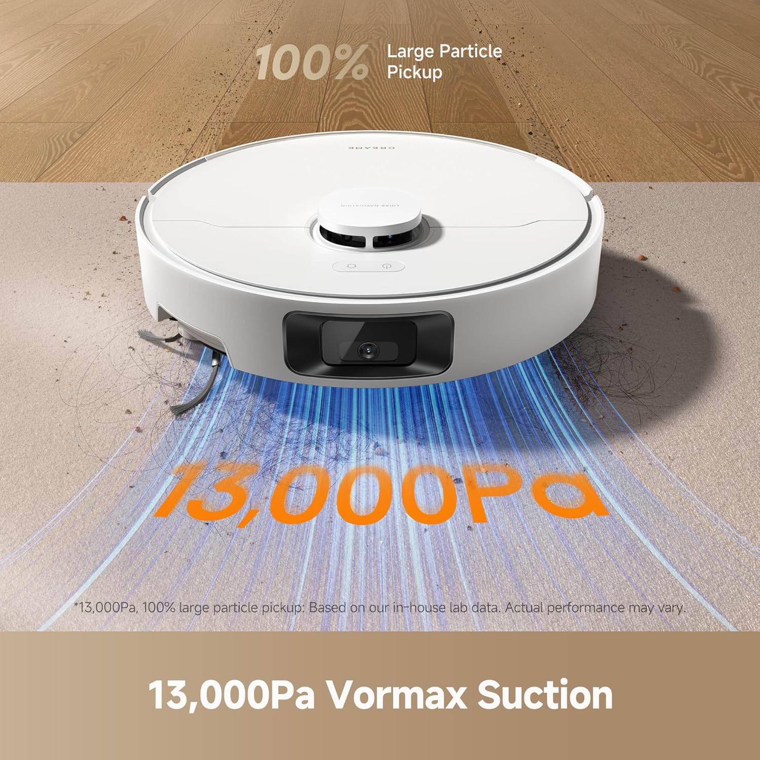 DREAME D20 Pro Plus Robot Vacuum, 13,000Pa Suction, DuoBrush for Pet Hair, Corner Cleaning, Self Emptying, LDS Navigation Laser Avoidance, Vacuum Mop, Hard Floors&Carpets, 5,200mAh Battery White — photo 2
