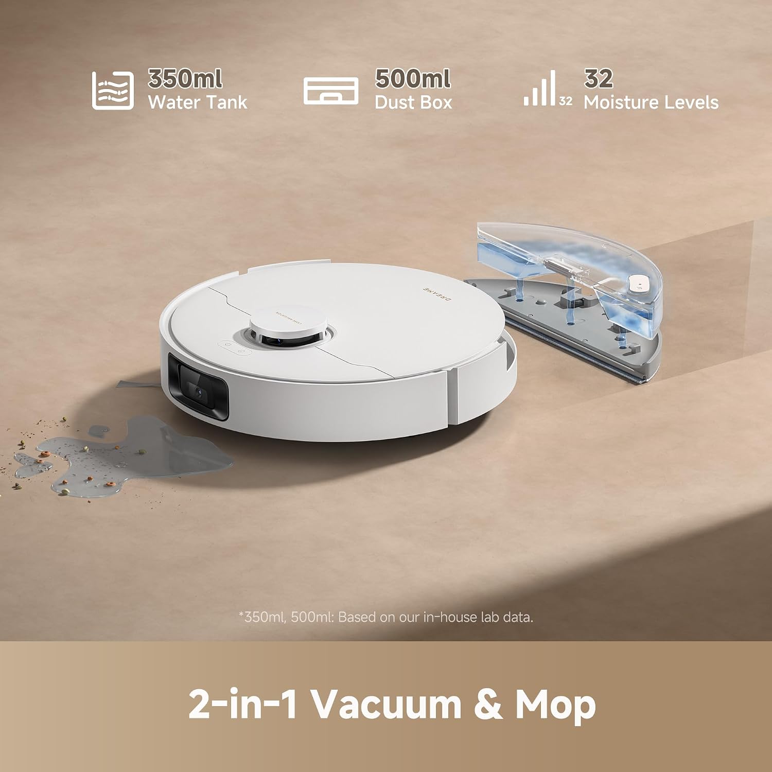 DREAME D20 Pro Plus Robot Vacuum, 13,000Pa Suction, DuoBrush for Pet Hair, Corner Cleaning, Self Emptying, LDS Navigation Laser Avoidance, Vacuum Mop, Hard Floors&Carpets, 5,200mAh Battery White — photo 5