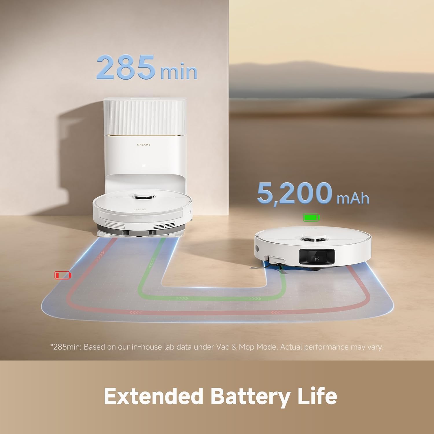 DREAME D20 Pro Plus Robot Vacuum, 13,000Pa Suction, DuoBrush for Pet Hair, Corner Cleaning, Self Emptying, LDS Navigation Laser Avoidance, Vacuum Mop, Hard Floors&Carpets, 5,200mAh Battery White — photo 8
